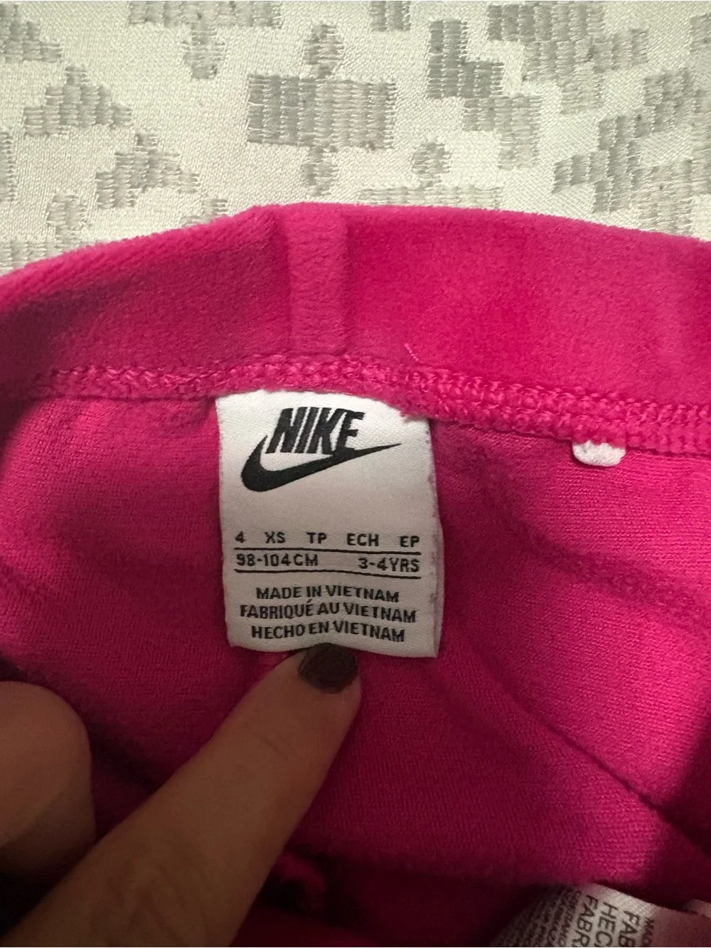 Nike Girls Pink Velour Tracksuit Set Size 3T-4T